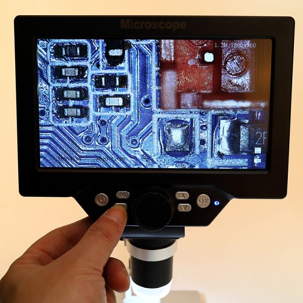 G1200 Electronic LED Digital Microscope 12MP 7 Inch Large LCD Display 1-1200X Continuous Amplification Magnifier Tool - Image 3