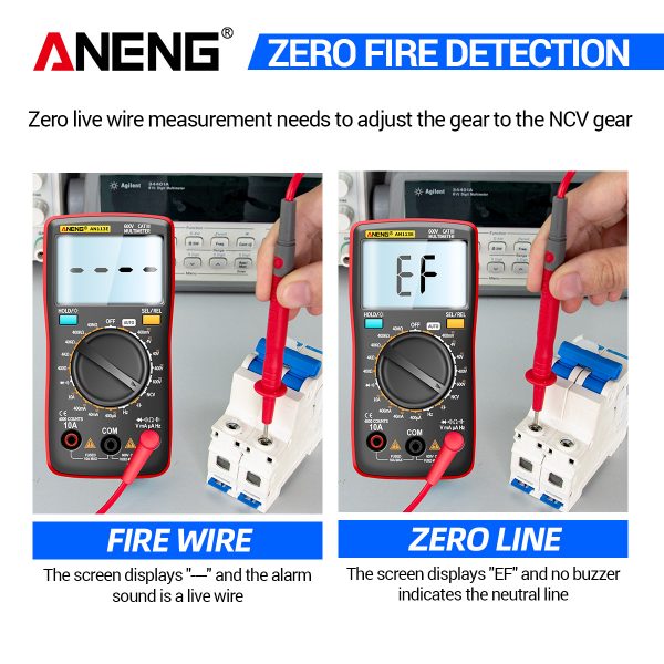 ANENG AN113E Digital Professional Multimeter 4000 Counts Eletric Auto AC/DC Voltage tester Current Ohm Ammeter Detector Tool - Image 4