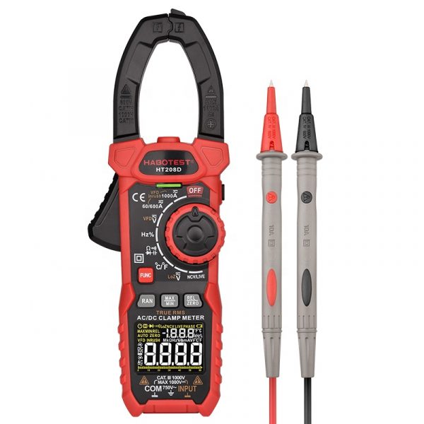 Advanced Digital Multimeter 1000V 1000A Current Clamp Meters Inrush Current VFD Temperature Capacitance Ohm AC DC Tester HT208D - Image 6