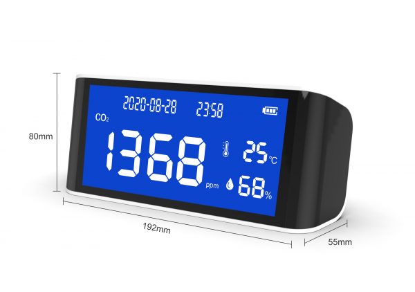 China supply new air quality monitor indoor co2 controller wifi gas detector air monitoring device with big capacity battery nox