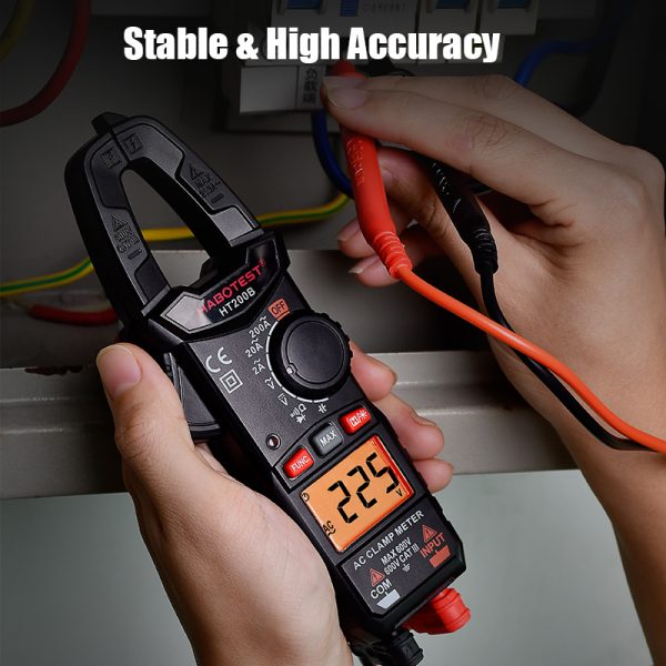 HABOTEST Current Clamp Auto Range Digital Multimeter HT200B Clamp Meter Car Repair DC AC Voltage Current Ohm Capacitance Tester - Image 4