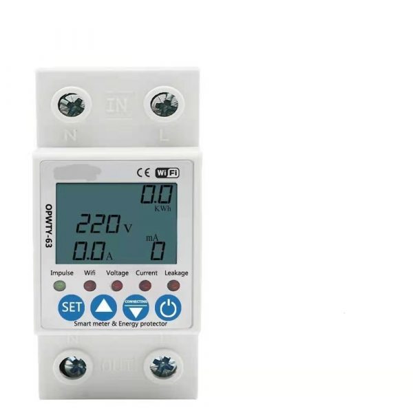 Remote control on/off  Power meter for over current voltage measurement wi-fi kWh meter LCD screen TUYA APP WiFi Smart Circuit - Image 6