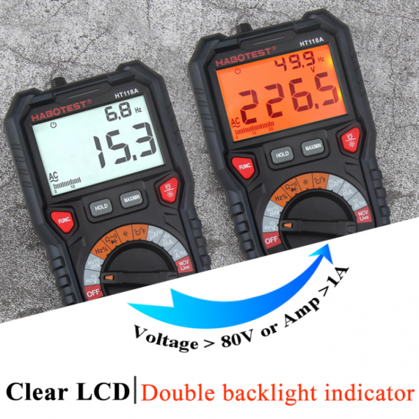 Digital Multimeter HABOTEST HT118A Voltmeter Ammeter Resistance Capacitance Frequency Temperature Testing NCV Function - Image 3