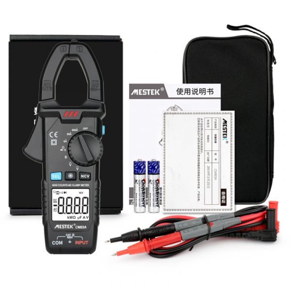 MESTEK Digital Clamp Meter 600A AC Current AC/DC Voltage Ohm True RMS Auto Range VFD Capacitance Multimeter NCV Tester Ammeter - Image 4