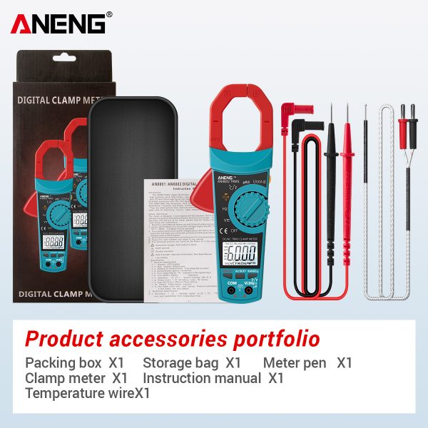 ANENG AN8802 Digital Smart Multimetro True RMS Clamp Meters AC/DC Current Tester Electric Ampere Frequency Voltmeter 1200A Tool - Image 4