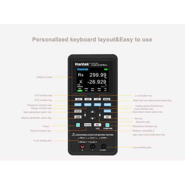 Hantek Digital LCR Meter Hantek1833C Handheld Portable Inductance Capacitance and Resistance Measuring Tester Tools - Image 5