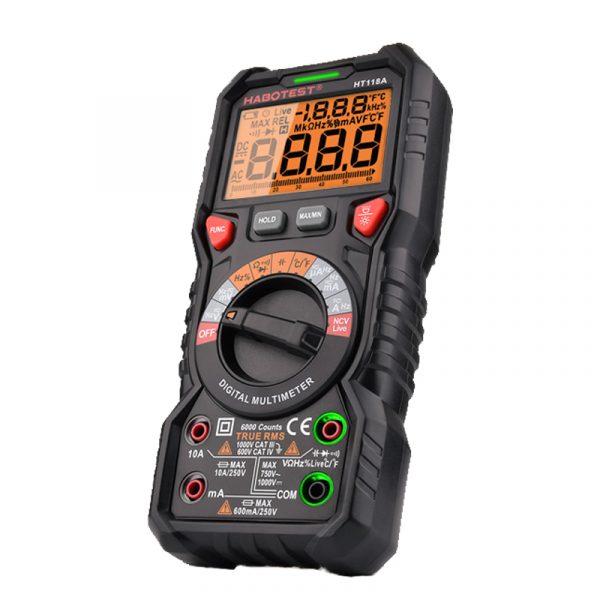 Digital Multimeter HABOTEST HT118A Voltmeter Ammeter Resistance Capacitance Frequency Temperature Testing NCV Function