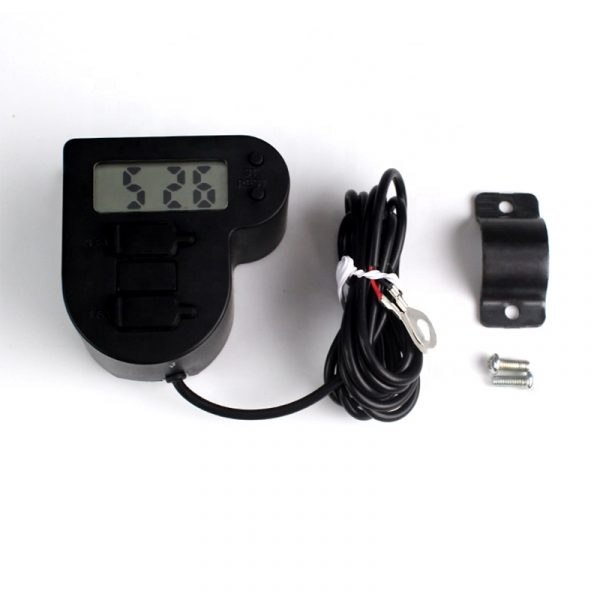 3A Motorcycle USB Charger Waterproof With Clock Dual Usb Voltmeter - Image 4
