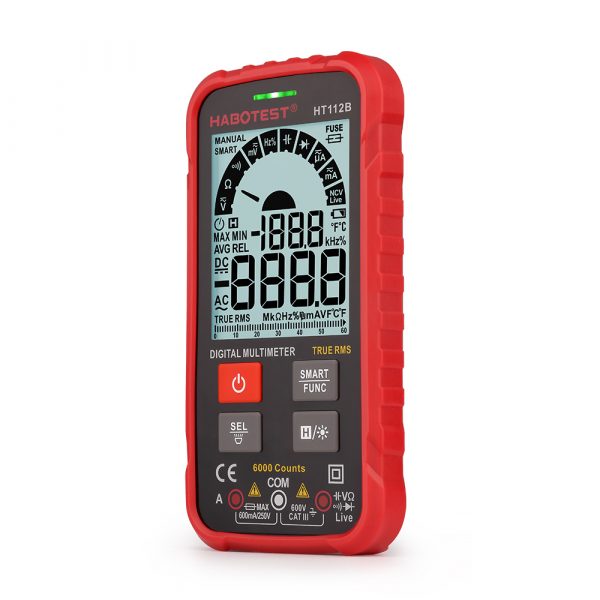 Habotest 6000 Counts  Auto Ranging Smart Digital Multimeter HT112B with Red Green Blue Black Shell - Image 6
