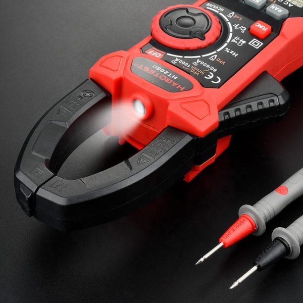 Professional Digital Multimeter Current Clamp Meter VFD Ohm 1000V AC DC Temperature Capacitance Inrush Current Tester HT208D - Image 5