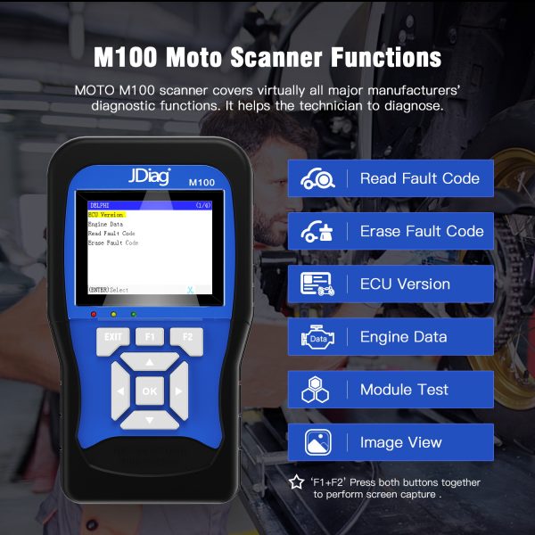 Motorbike Scanner Motor Scan Battery Tester M100 Simple Version Without Cable Motor Diagnostic Tool - Image 4