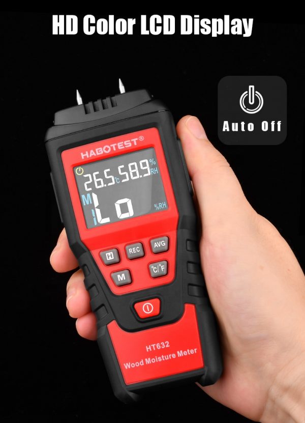 Habotest HT632 Wood Moisture Meter with 0-58.0% with Self Calibration - Image 5