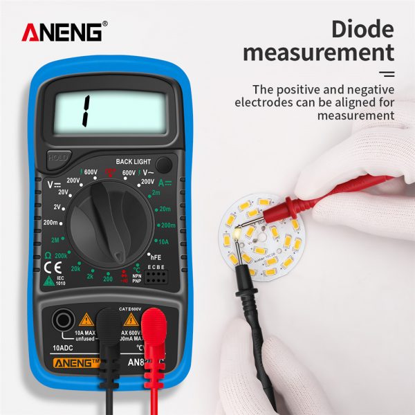 ANENG AN8205C Digital Multimeter AC/DC Ammeter Volt Ohm Tester Meter Multimetro With Thermocouple LCD Backlight Portable - Image 3