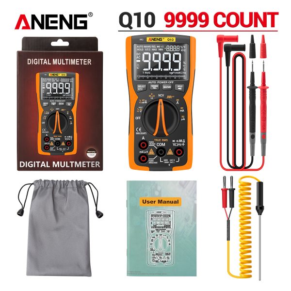 ANENG Q10 standard Digital Multimeter 9999 Professional Tester Multimetro True RMS Analog DIY Transistor NCV Testers Lcr Meter - Image 4