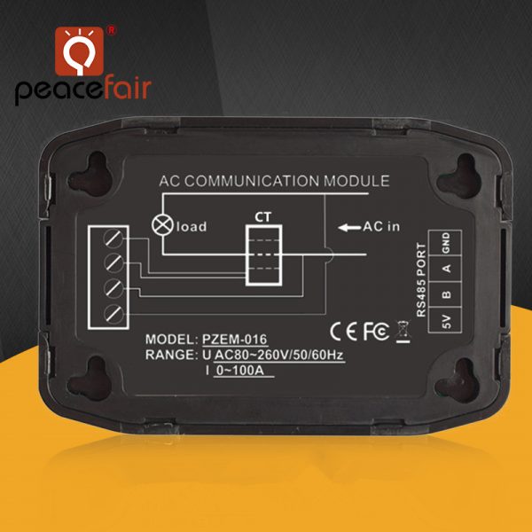 AC Single Phase Current Voltage Power Meter Electric Energy Ammeter RS485 Modbus Frequency PF Monitor 100A With Split CT&USB - Image 3