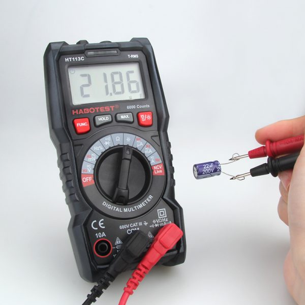 Habotest HT113C 6000 Counts True RMS Digital Multieter wtih Autorange 600V 10A Currenet Multi meter with Temperature Capacitance - Image 2