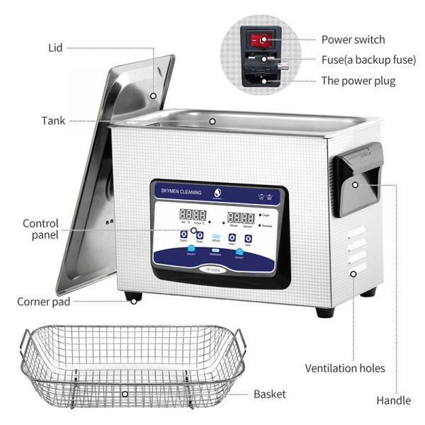 Skymen ultrasonic cleaner 3l 3liter 4 l 4.5 l lab 4l 4.5l power adjustable sweep manual digital timer 28khz adjust - Image 4
