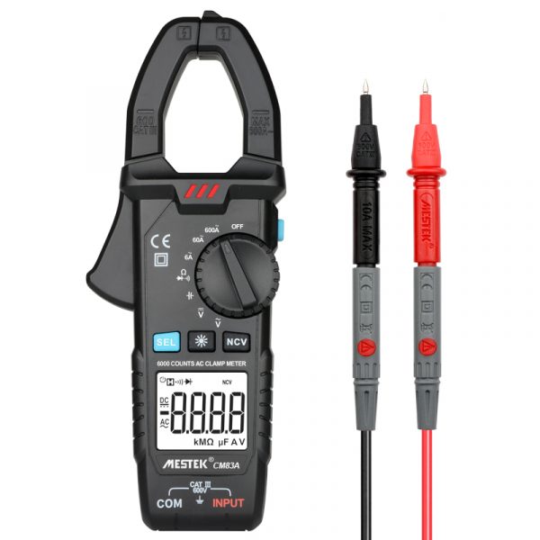 MESTEK Digital Clamp Meter 600A AC Current AC/DC Voltage Ohm True RMS Auto Range VFD Capacitance Multimeter NCV Tester Ammeter - Image 2