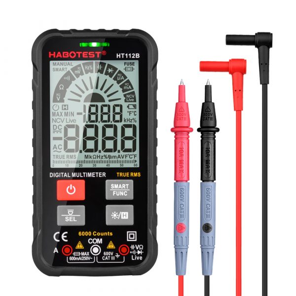 Habotest 600V 600mA 6000 Counts Smart Digital Multimeter True RMS Multitester Capacitance Ohm mA Hz Live Test DIode with CE Rohs - Image 6