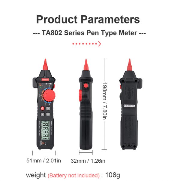 Handheld Smart Digital Multimeter HABOTEST TA802B Null or Live Wire Identification Diode and Capacitance Measurement