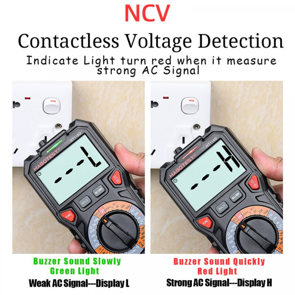 HABOTEST HT118D True RMS Digital Multimeter Voltmeter Ammeter Manual Range NCV Non-contact Voltage Detection - Image 2