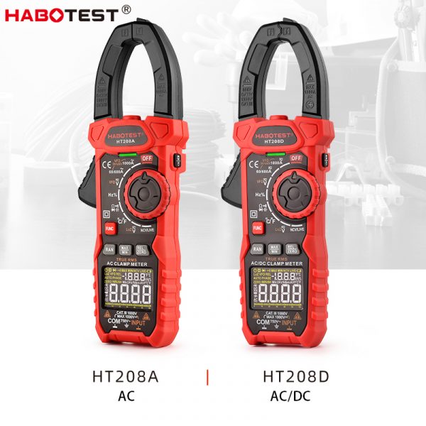 HT208D AC/DC Digital Clamp Meter 6000 Counts Resistance Capacitance NCV T-RMS Diode Test  DCA ZERO Continuity HABOTEAT - Image 4