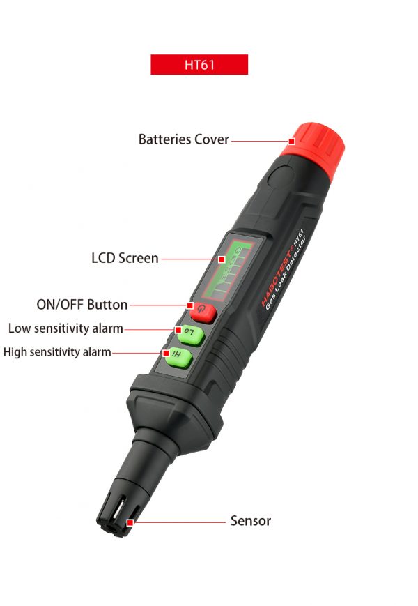 HABOTEST HT61 Handheld Mini Combustible Gas Sensor Analyzer Air Quality Monitor Gas Detector for Hazardous Gas Leak
