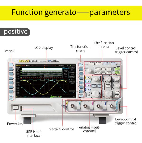 RIGOL DS1054Z 50MHz Digital Oscilloscope 4 Analog Channels 50MHz Bandwidth 12Mpts Memory Digital Scopemeter - Image 4