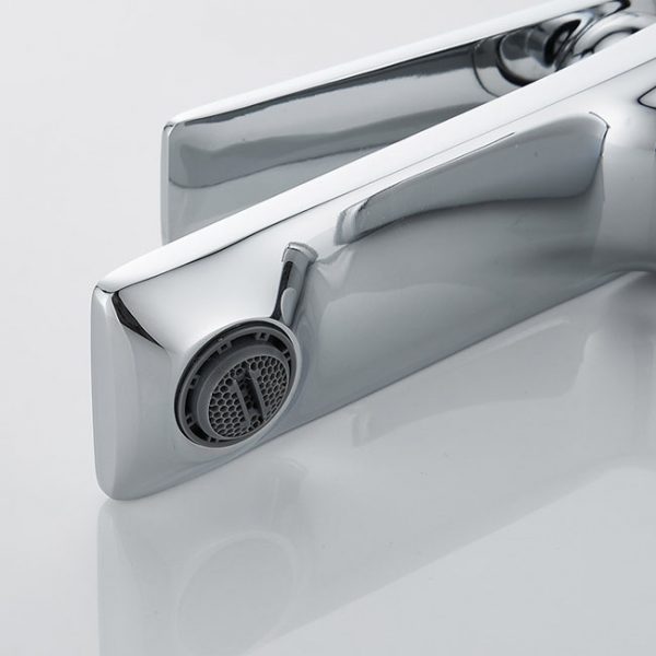 Square White Bathroom Sink Faucet Tap Brass Deck Mounted Tap Basin bathroom mixer faucet - Image 3