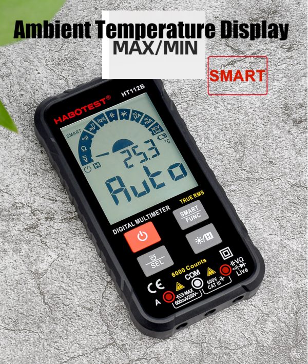 Habotest HT112B 6000 Counts True RMS LCD Smart Multimeter Tester Professional Meter  for Home Electronic
