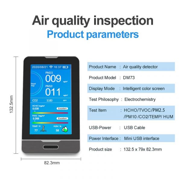 2020 wifi air quality detector PM2.5 aqi meter dust particle counter gas analyzers for Korea Japan - Image 4