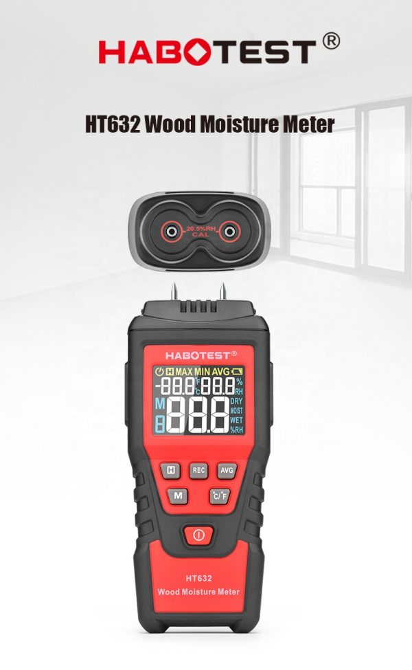 Habotest HT632 Wood Moisture Meter with 0-58.0% with Self Calibration - Image 2