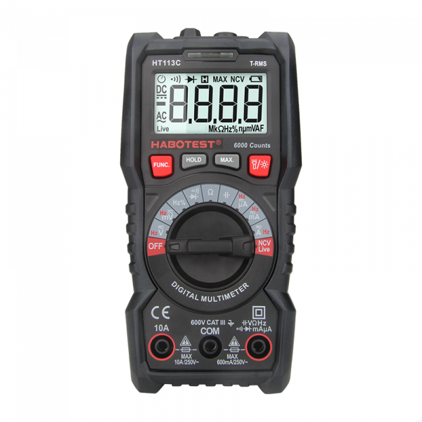 Habotest HT113C 6000 Counts True RMS Digital Multieter wtih Autorange 600V 10A Currenet Multi meter with Temperature Capacitance - Image 6