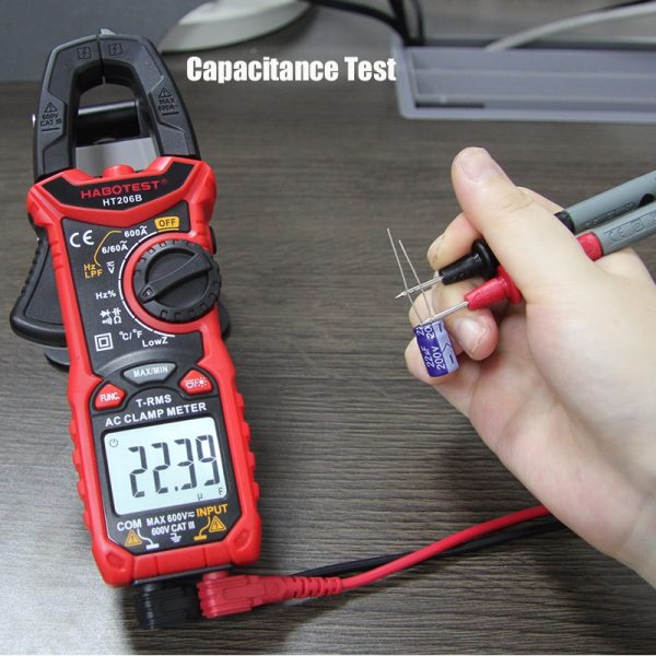 HT206B Amperometric Clamp HABOTEST Multimeter Auto Range Digital Clamp Meter NCV Voltage Meter True RMS Ohm Capacitance Hz AC DC - Image 4
