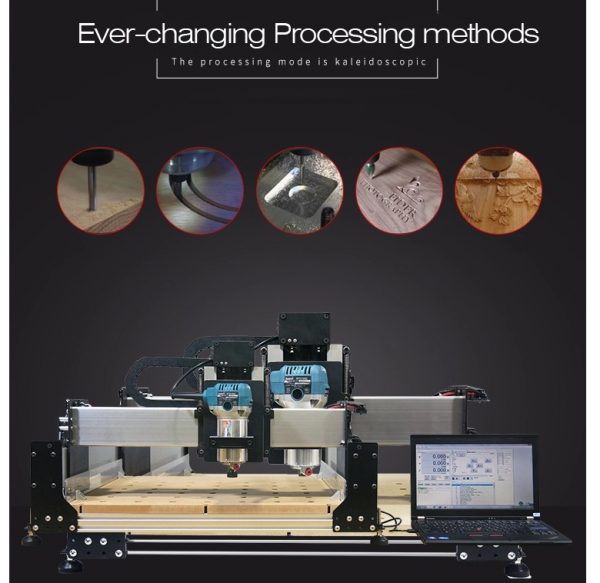 Precision 4080 cnc wood milling machine with 700w spindle - Image 4