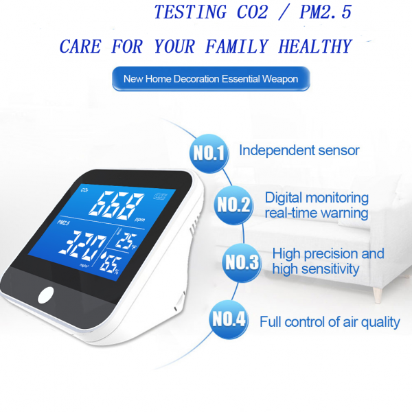 Portable co2 monitor PM2.5 sensor meter air quality detector CO2 gas analyzer PM2.5 PM10 air monitor Carbon Dioxide CO2 - Image 3