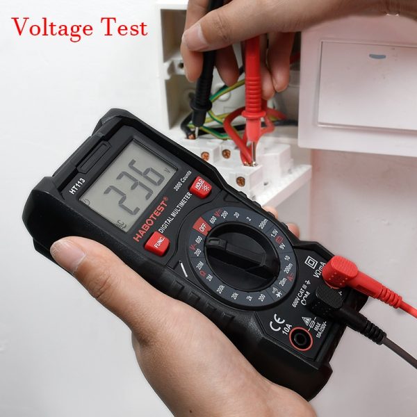 Professional Digital Multimeter Manual Range 600V 10A Voltage Current Ohm Transistor Tester Automotive Multimeter HABOTEST HT113 - Image 2
