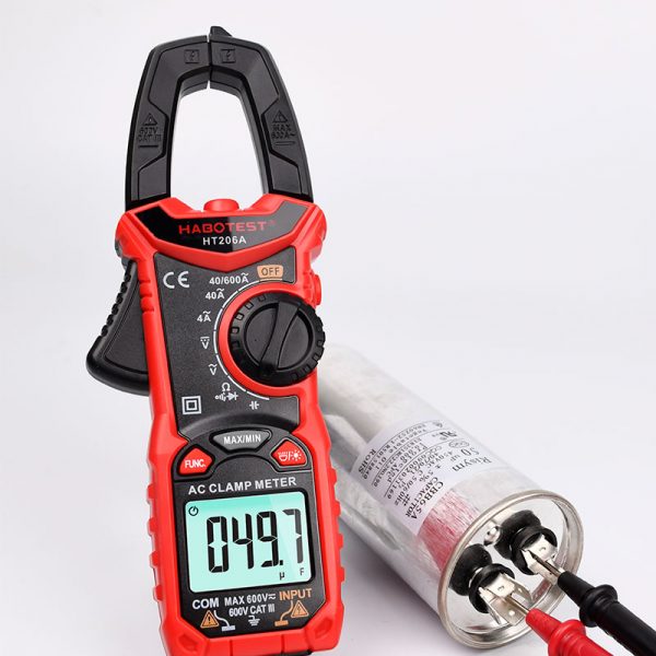 High Precision Handheld HT206A 4000 Counts Portable AC Pliers Ammeter Digital Clamp Meter MAX Ohm Capacitance Tester Voltmeter - Image 2