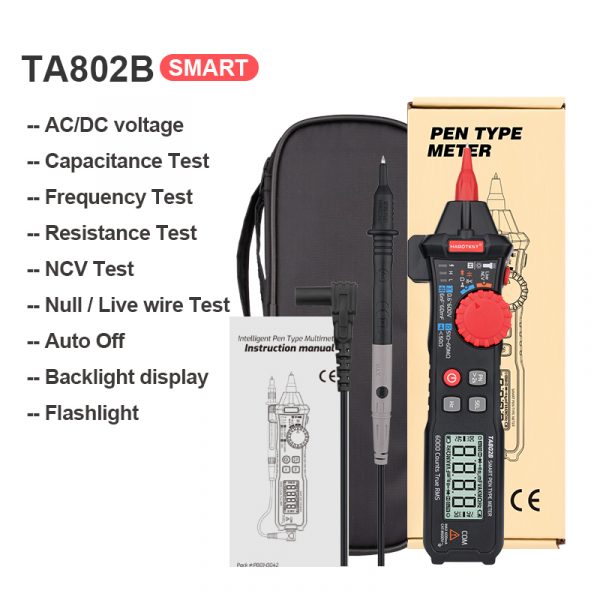 Habotest Smart Digital Multimeter  600V Logic Level Capacitance Frequency Resistance Null/Live Wire Test NCV TA802B with RoHS - Image 5