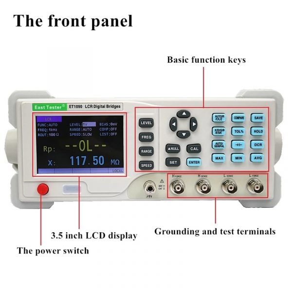 Desktop digital multimeter inductance capacitor resistor test LCR digital bridge tester 3.5 inch LCD display USB RS232 cable