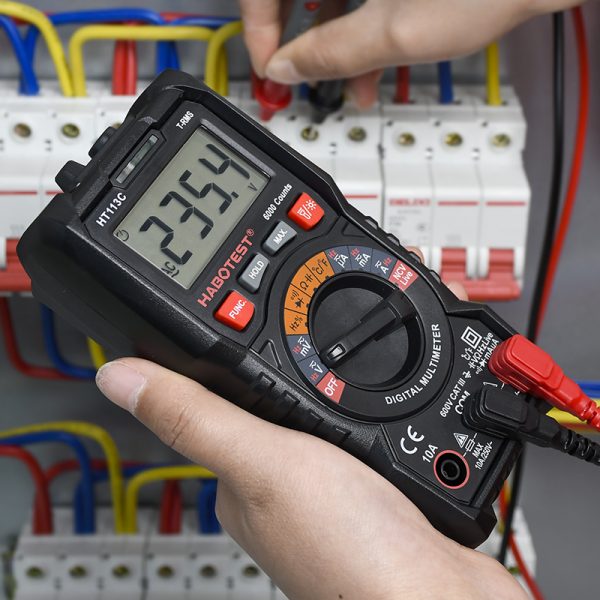 HABOTEST HT113C Functional Digital Multimeter 600V Voltmeter 10A Ammeter 60M Ohm Resistance Measurement 6000 Counts Tester - Image 5
