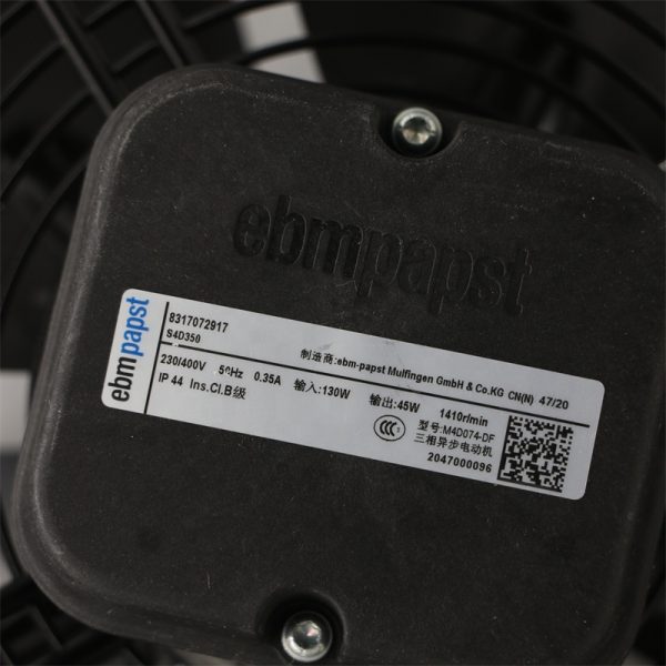 S4D350  ebmpapst 230/400VAC 130W 0.35A 1410 rpm IP44  350mm Axial Cooling Fan - Image 5