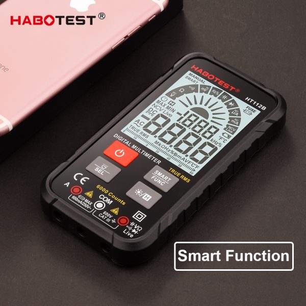 Habotest 600V 600mA 6000 Counts Smart Digital Multimeter True RMS Multitester Capacitance Ohm mA Hz Live Test DIode with CE Rohs - Image 4