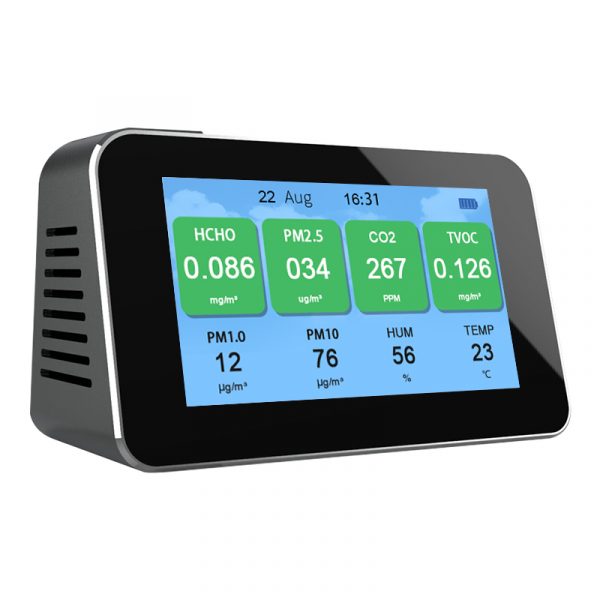 Air Quality Monitor, Formaldehyde(HCHO) Detector auto gas analyzer PM2.5/TVOC NDIR CO2 Sensor gas detector with LCD display - Image 5