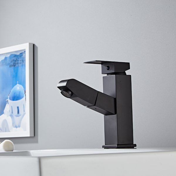 China Manufacturer Black Water Tap Pull Out Bathroom Basin Faucets - Image 6