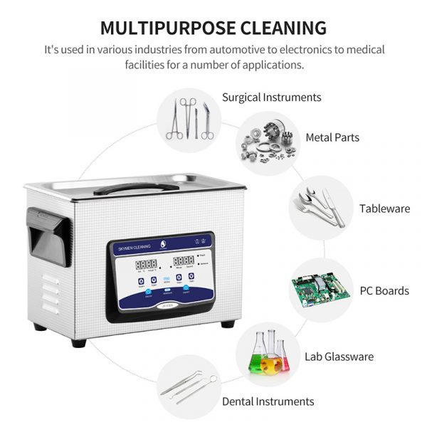 Skymen ultrasonic cleaner 3l 3liter 4 l 4.5 l lab 4l 4.5l power adjustable sweep manual digital timer 28khz adjust - Image 5