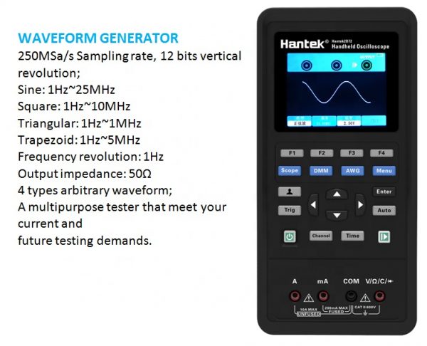 Hantek 2C42 3 in1 Portable USB 2 Channels 40MHZ Digital Oscilloscope+Waveform Generator+Multimeter Test Meter - Image 4
