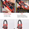 HABOTEAT HT208D 6000 Counts AC/DC Digital Clamp Meter Resistance Capacitance NCV T-RMS Diode Test Continuity VFD LowZ Inrush