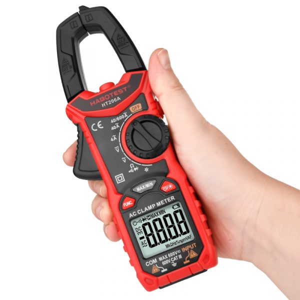 Ohm Capacitance Tester Auto Range 4000 Counts Clamp Meter Multimeter AC DC 600A 600A Back light Orange Color Alarm - Image 2