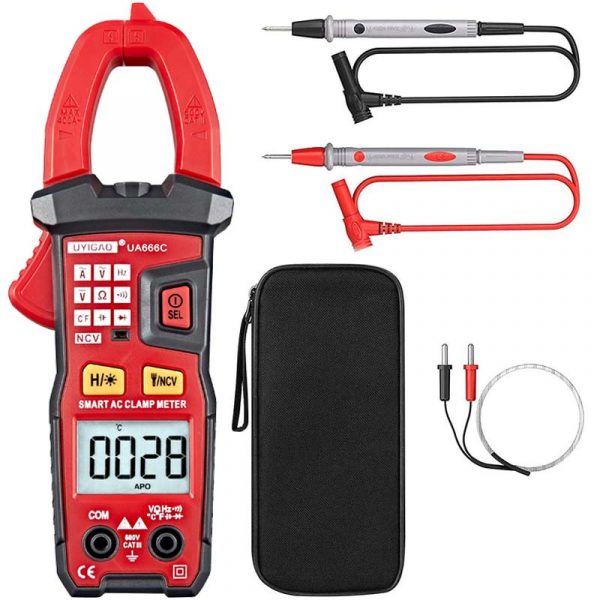6000 counts 600A AC Current Voltage Ture RMS NCV Multimeter Frequency LED FlashLight  Digital Smart Clamp Meter - Image 6
